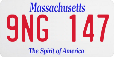 MA license plate 9NG147