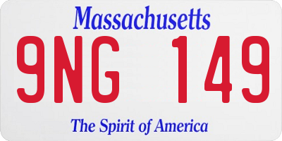 MA license plate 9NG149