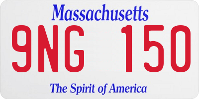 MA license plate 9NG150