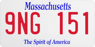 MA license plate 9NG151