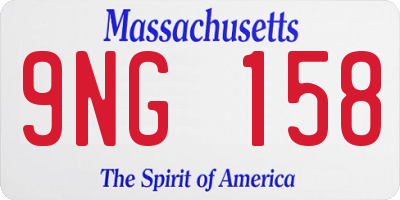 MA license plate 9NG158