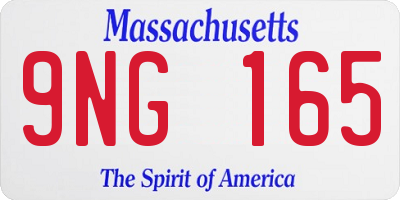 MA license plate 9NG165