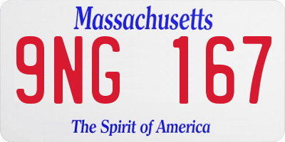 MA license plate 9NG167