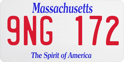 MA license plate 9NG172