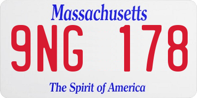 MA license plate 9NG178