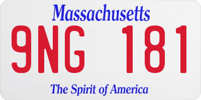MA license plate 9NG181