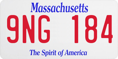 MA license plate 9NG184