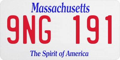 MA license plate 9NG191