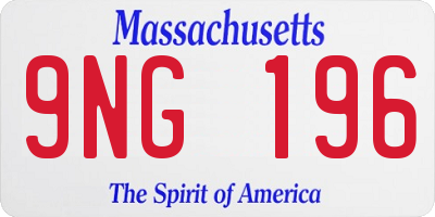 MA license plate 9NG196