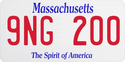 MA license plate 9NG200