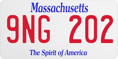 MA license plate 9NG202