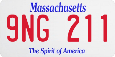 MA license plate 9NG211