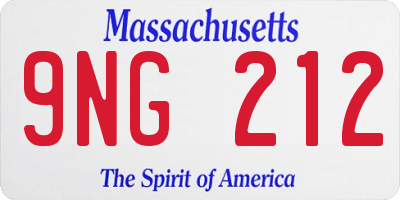 MA license plate 9NG212