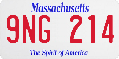 MA license plate 9NG214
