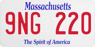 MA license plate 9NG220