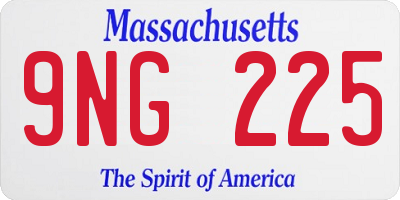 MA license plate 9NG225