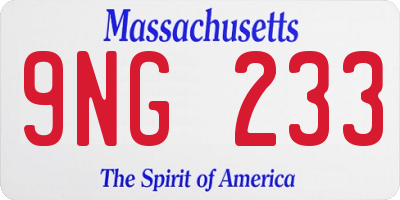 MA license plate 9NG233
