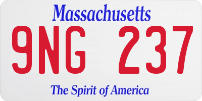 MA license plate 9NG237