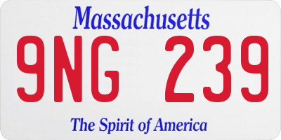 MA license plate 9NG239