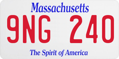 MA license plate 9NG240