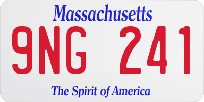 MA license plate 9NG241