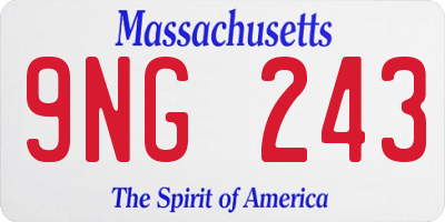 MA license plate 9NG243