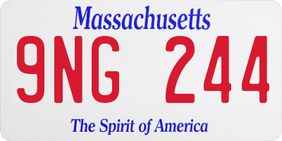 MA license plate 9NG244