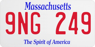 MA license plate 9NG249
