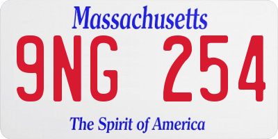 MA license plate 9NG254