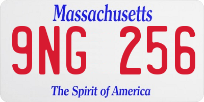 MA license plate 9NG256