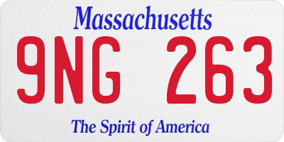 MA license plate 9NG263