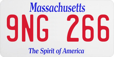 MA license plate 9NG266