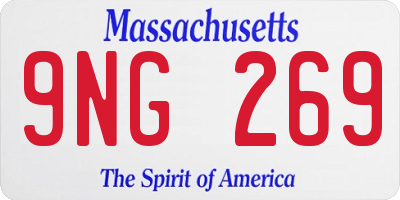 MA license plate 9NG269