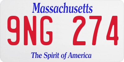 MA license plate 9NG274
