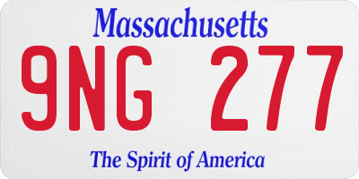 MA license plate 9NG277