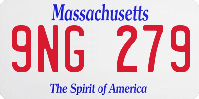 MA license plate 9NG279