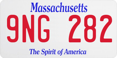 MA license plate 9NG282