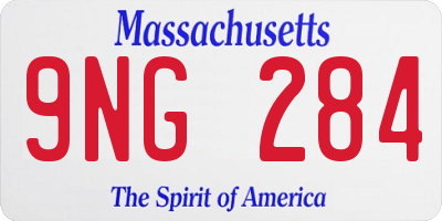 MA license plate 9NG284
