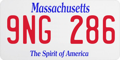 MA license plate 9NG286