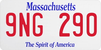 MA license plate 9NG290