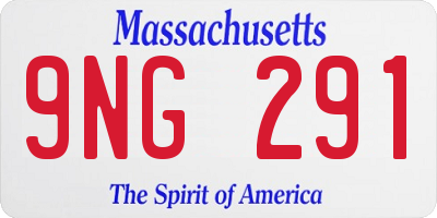MA license plate 9NG291