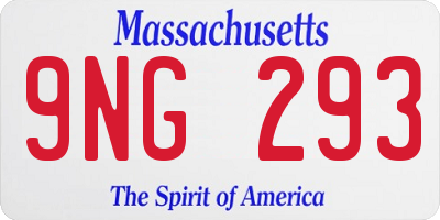 MA license plate 9NG293
