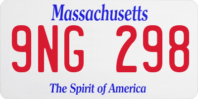 MA license plate 9NG298
