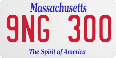 MA license plate 9NG300
