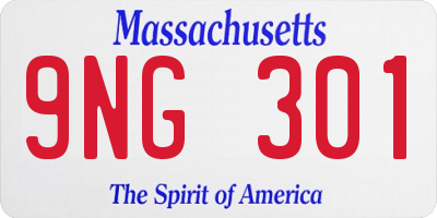 MA license plate 9NG301