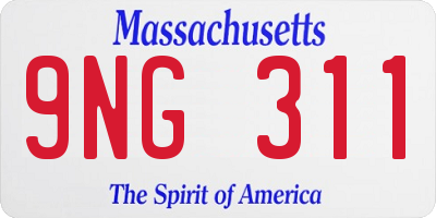 MA license plate 9NG311