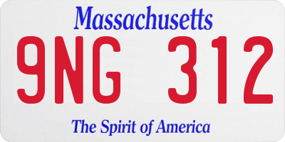 MA license plate 9NG312