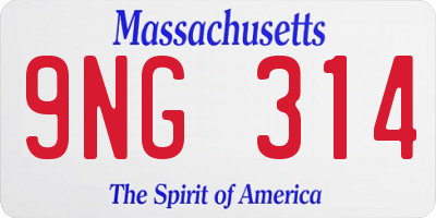 MA license plate 9NG314