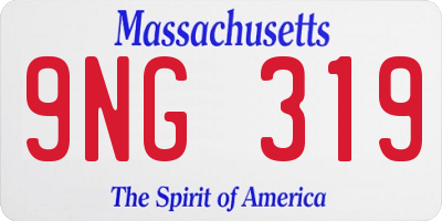 MA license plate 9NG319