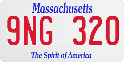 MA license plate 9NG320